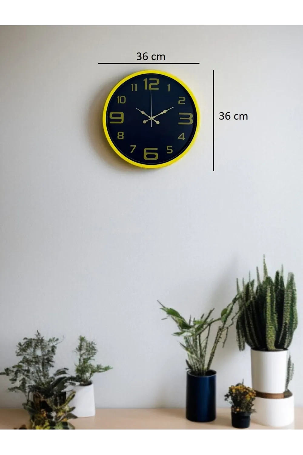 36 Cm Sarı Gold Rakamlı Duvar Saati