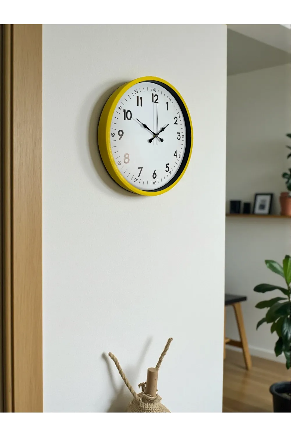 36 Cm Sarı Modern Dekoratif Duvar Saati
