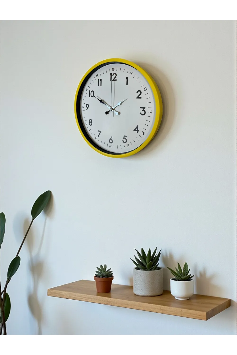 36 Cm Sarı Modern Dekoratif Duvar Saati
