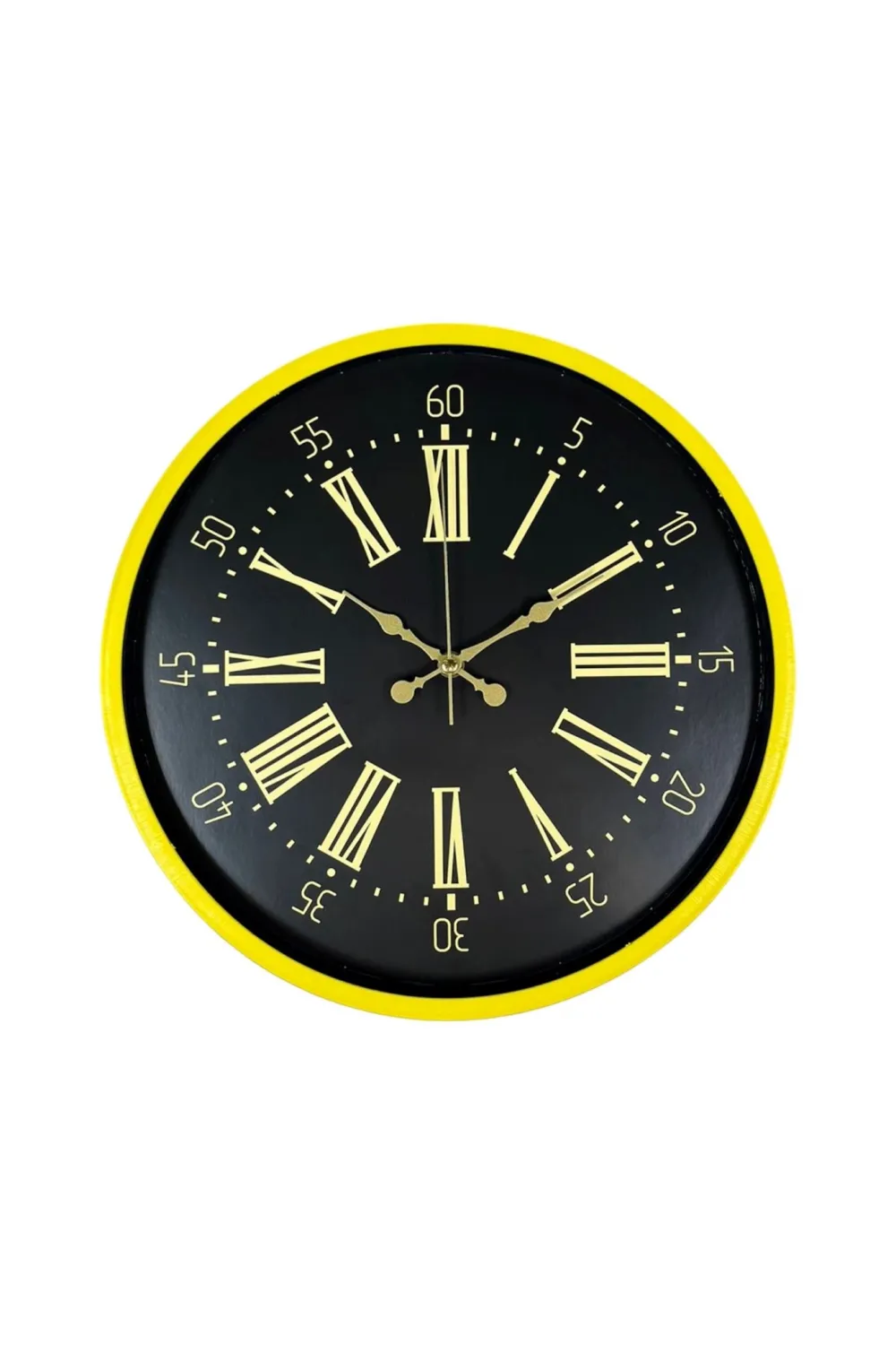 36 Cm Sarı Modern Duvar Saati