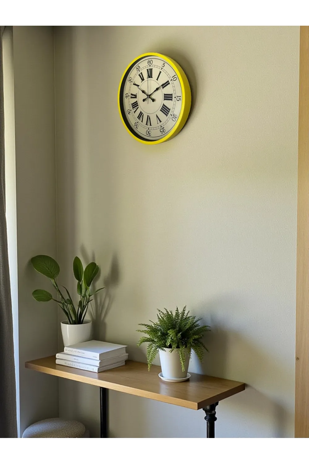 36 Cm Sarı Retro Duvar Saati