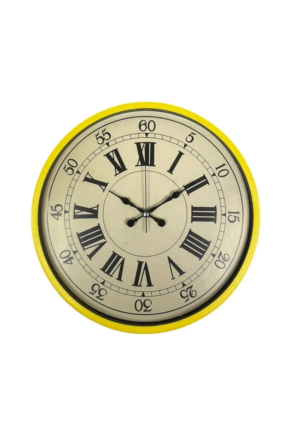 36 Cm Sarı Retro Duvar Saati