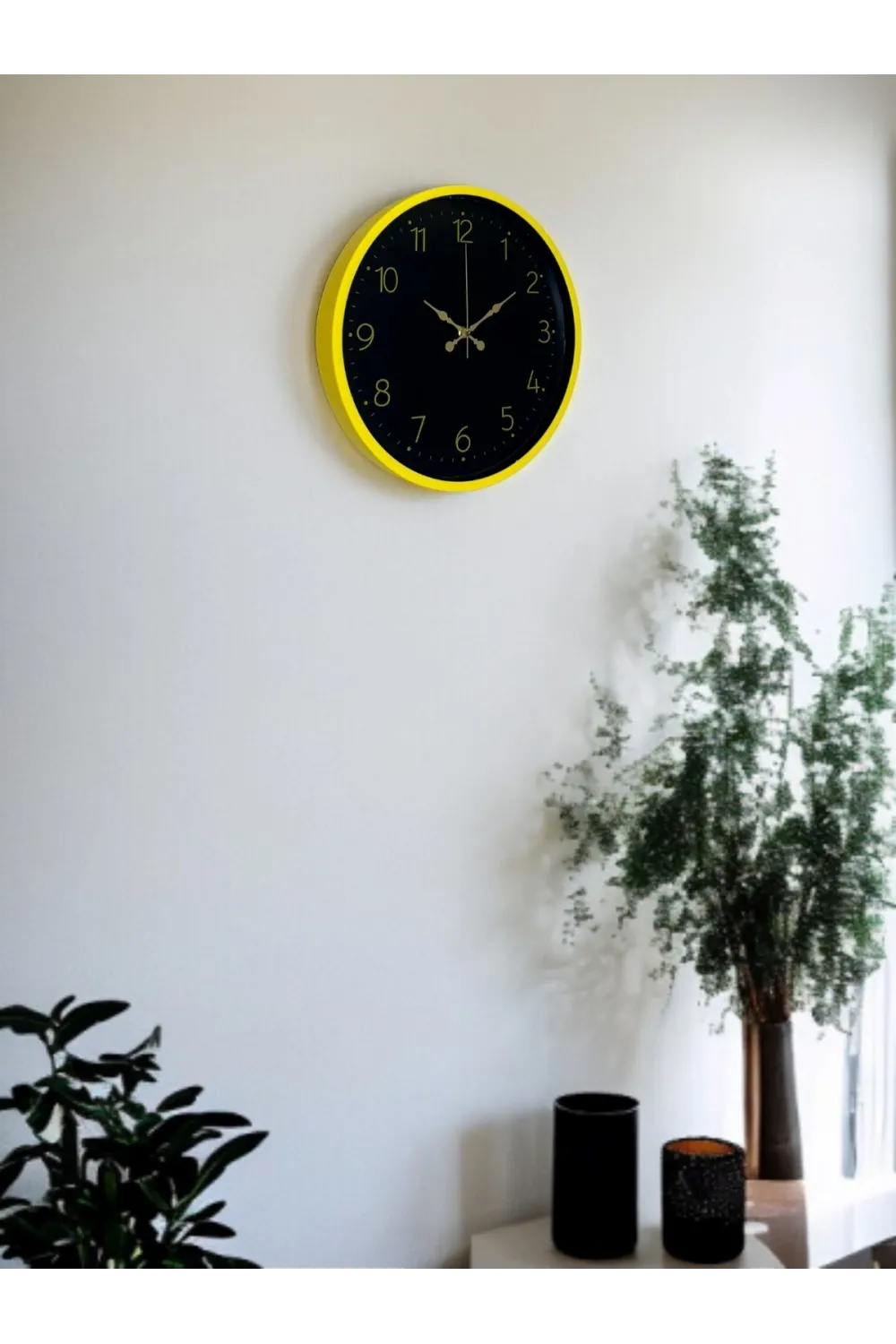 36 Cm Sarı Şık Duvar Saati