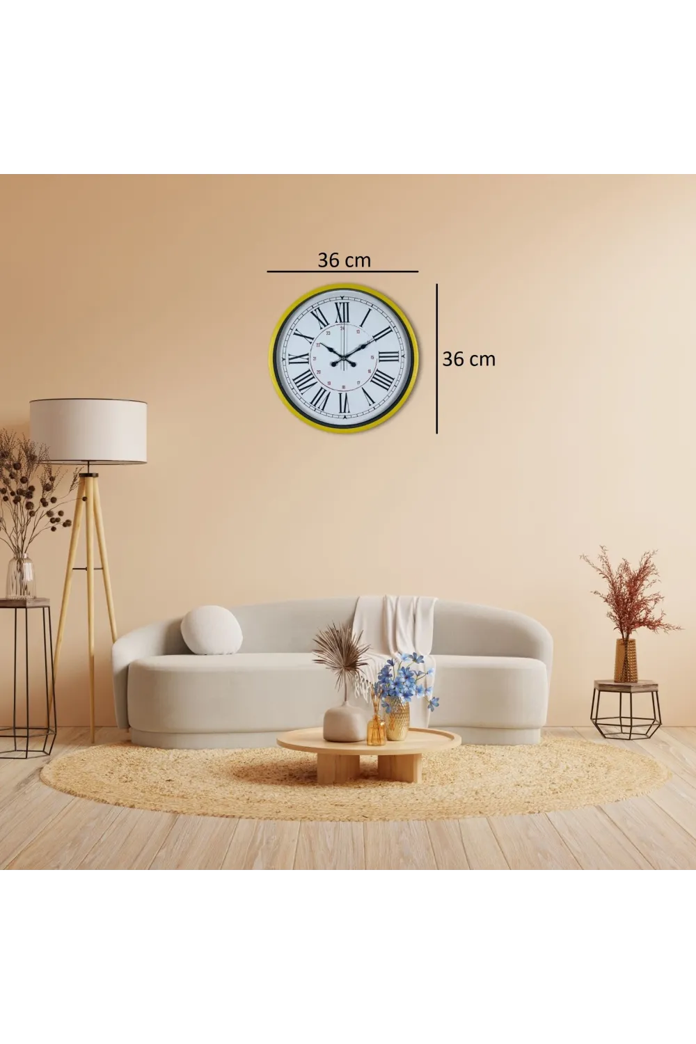 36 Cm Sarı Standart Duvar Saati