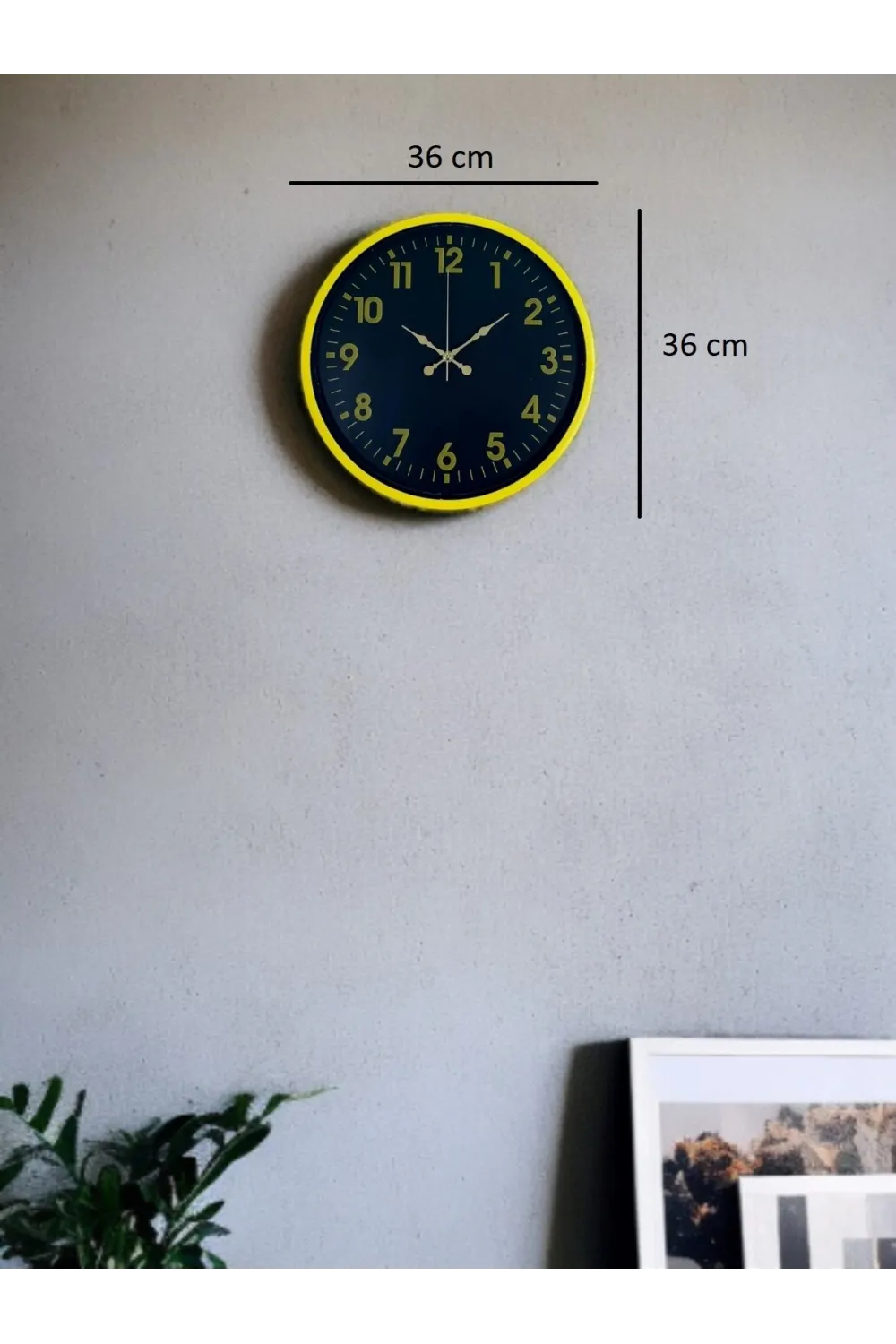 36 Cm Sarı Standart Duvar Saati