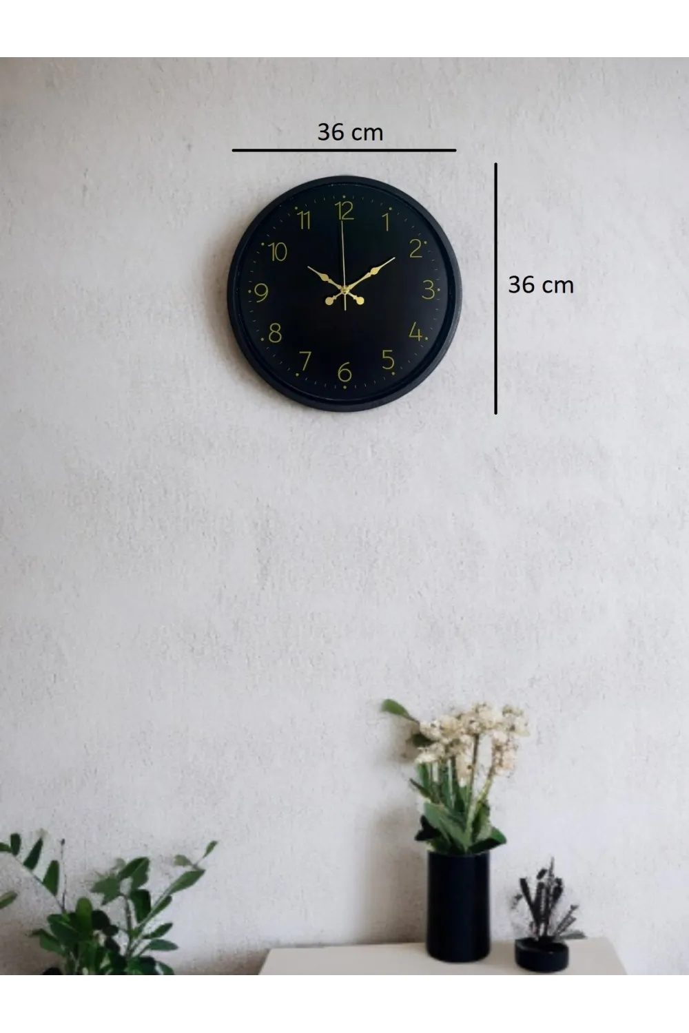 36 Cm Siyah Asil Duvar Saati
