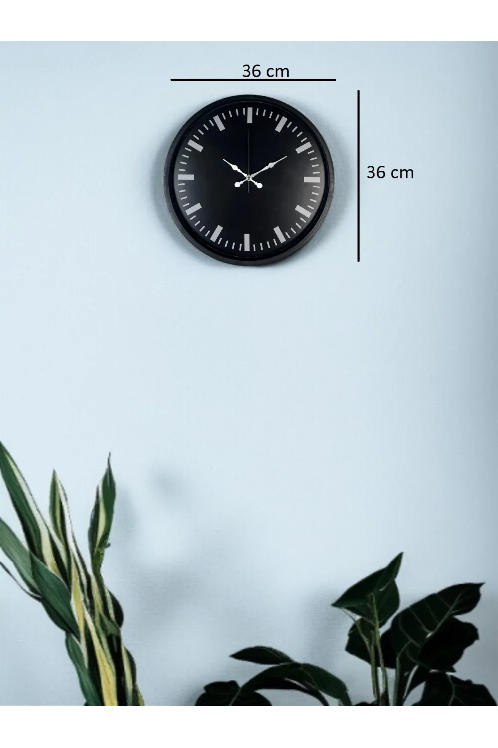 36 Cm Siyah Dekoaratif Duvar Saati