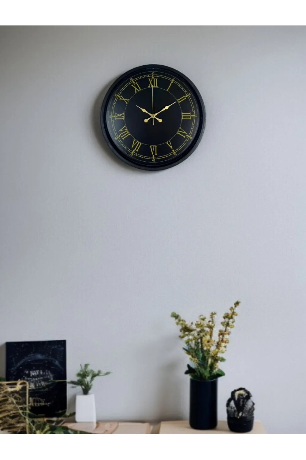 36 Cm Siyah Dekoratif Duvar Saati