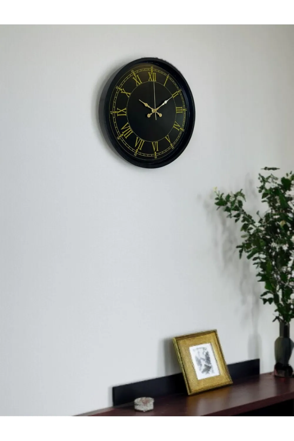 36 Cm Siyah Dekoratif Duvar Saati