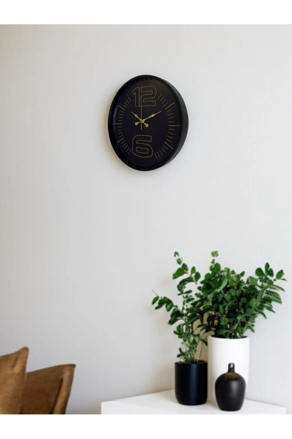 36 Cm Siyah Dekoratif Duvar Saati