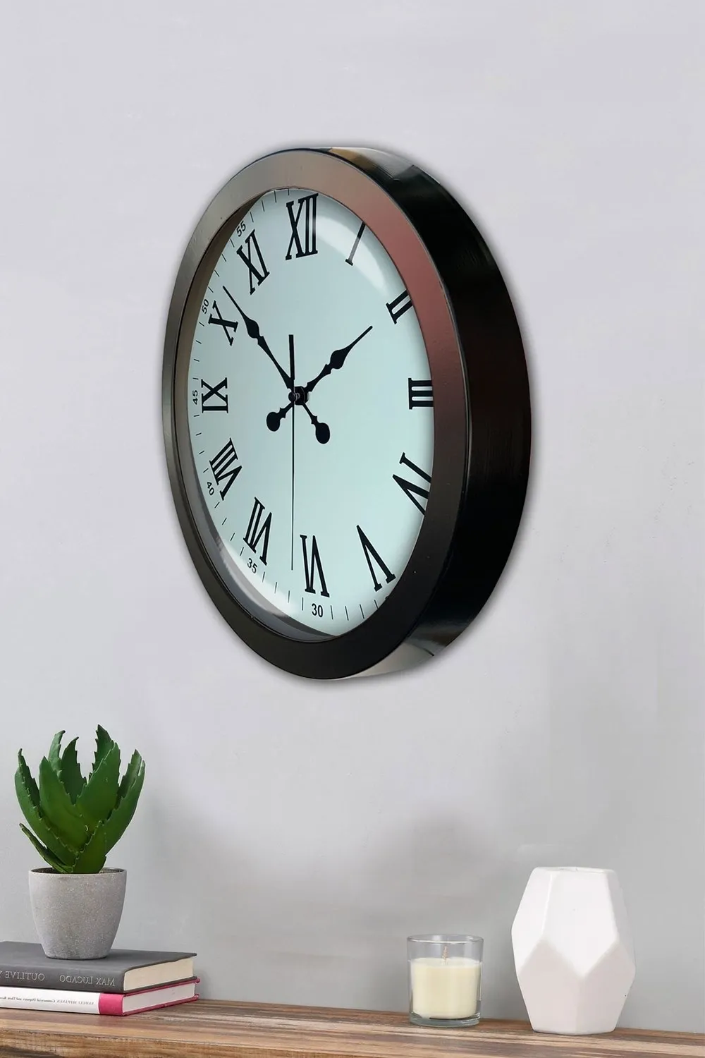 36 cm Siyah Metal Roma Rakamlı Duvar Saati