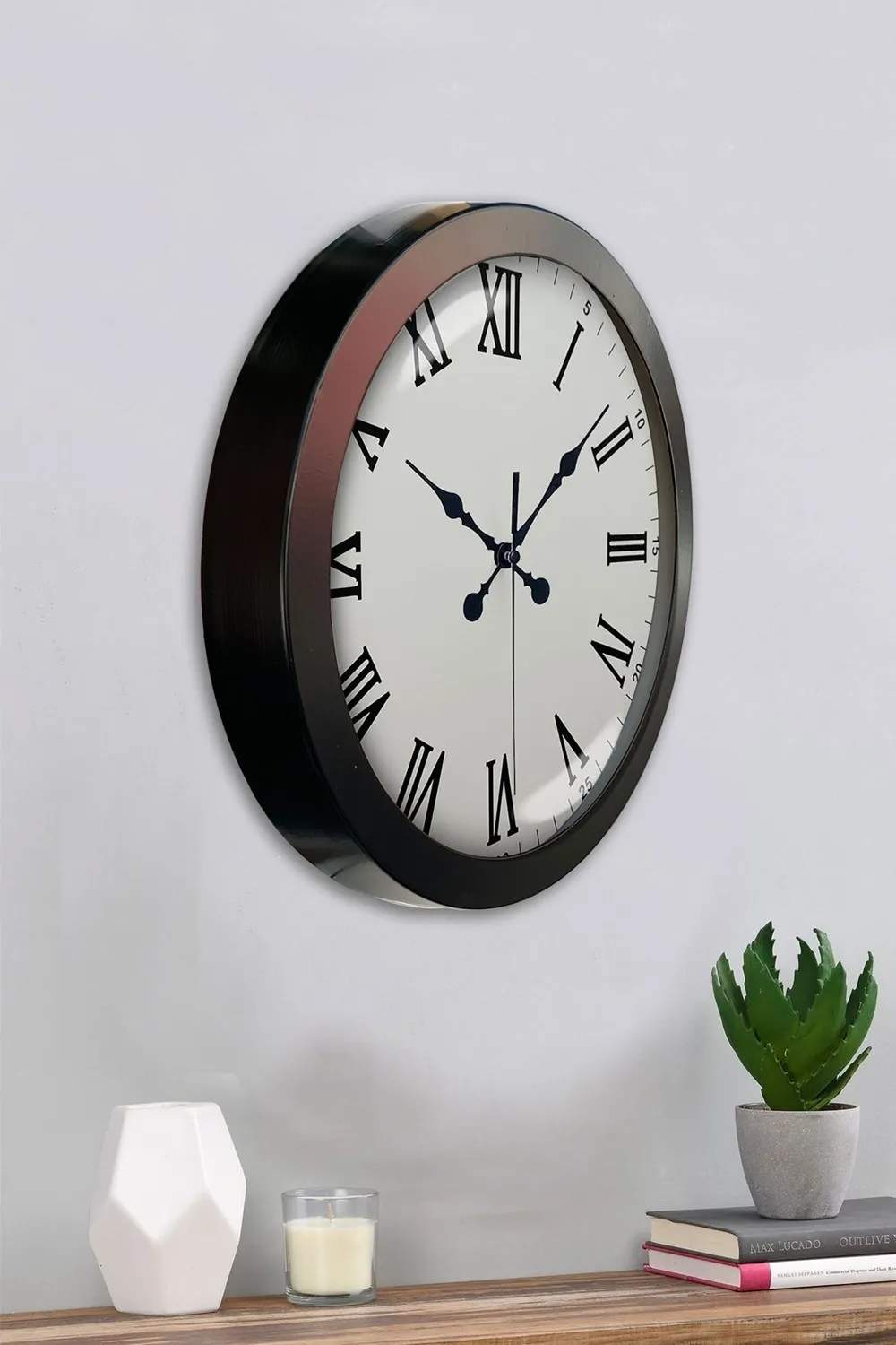36 cm Siyah Metal Roma Rakamlı Duvar Saati