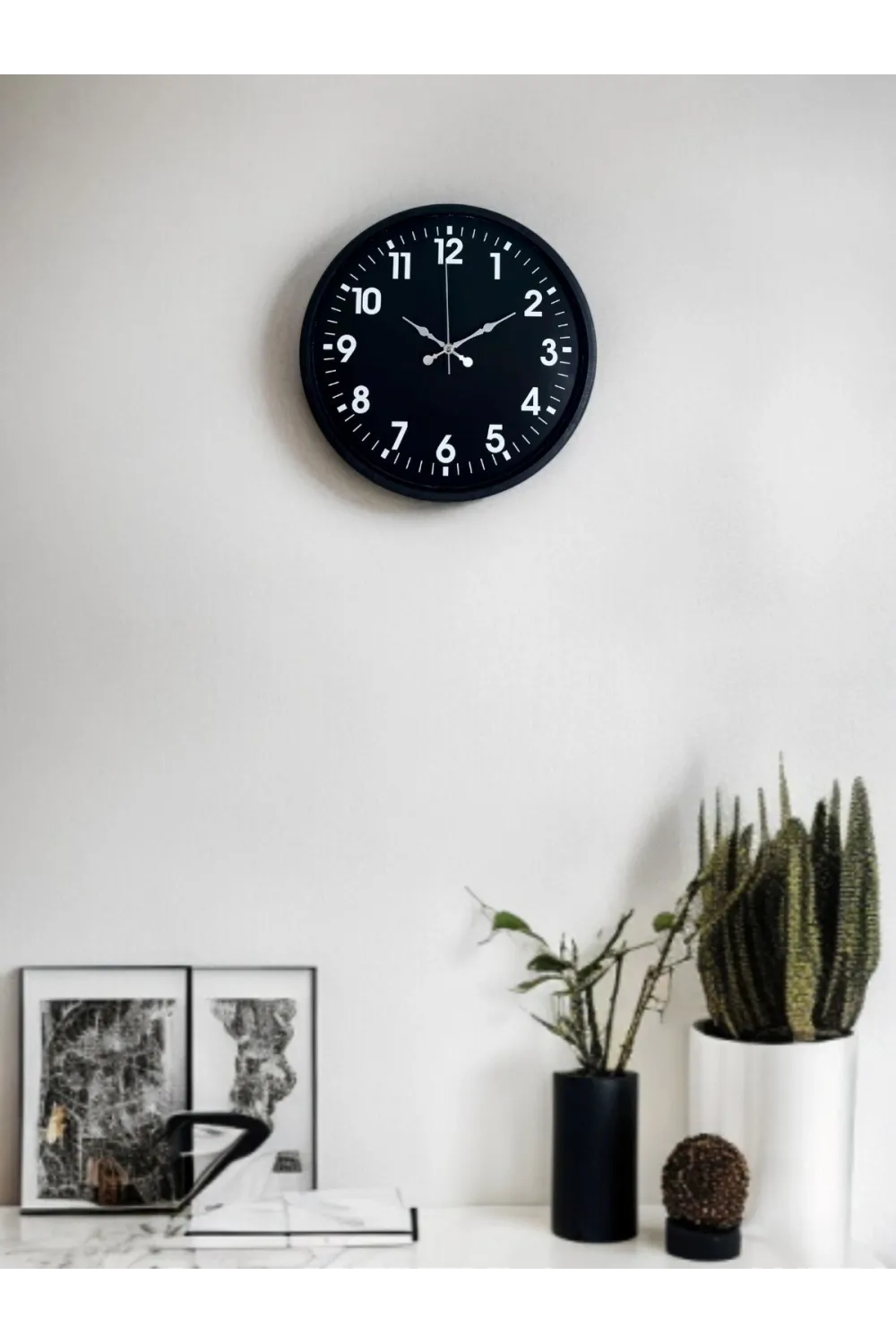 36 Cm Siyah Modern Duvar Saati