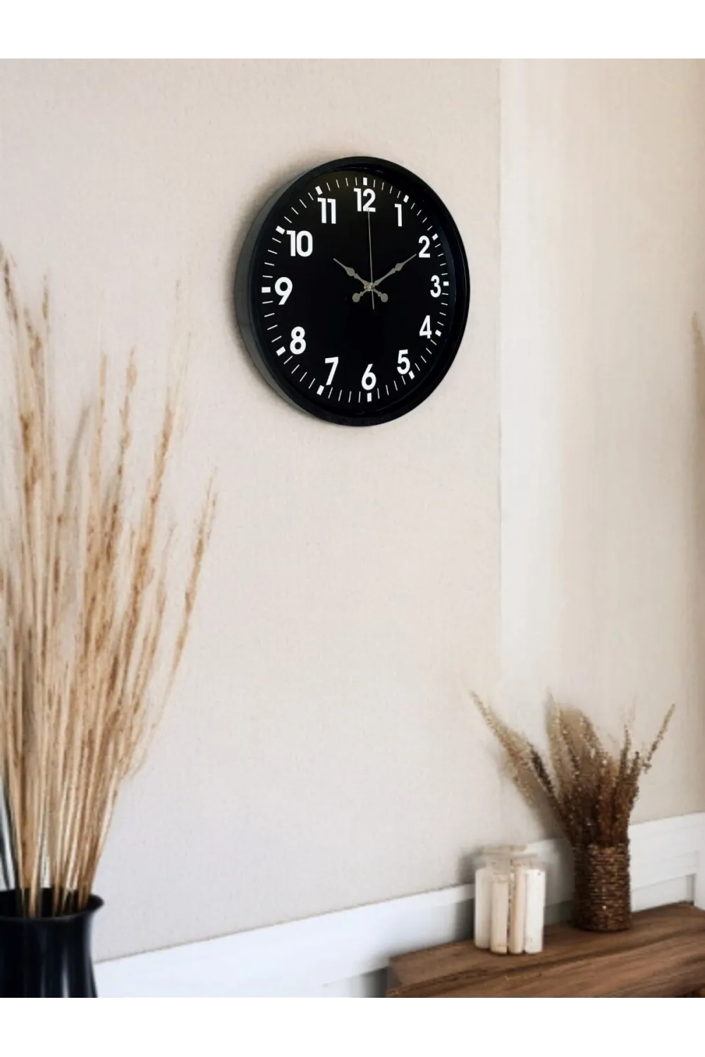 36 Cm Siyah Modern Duvar Saati
