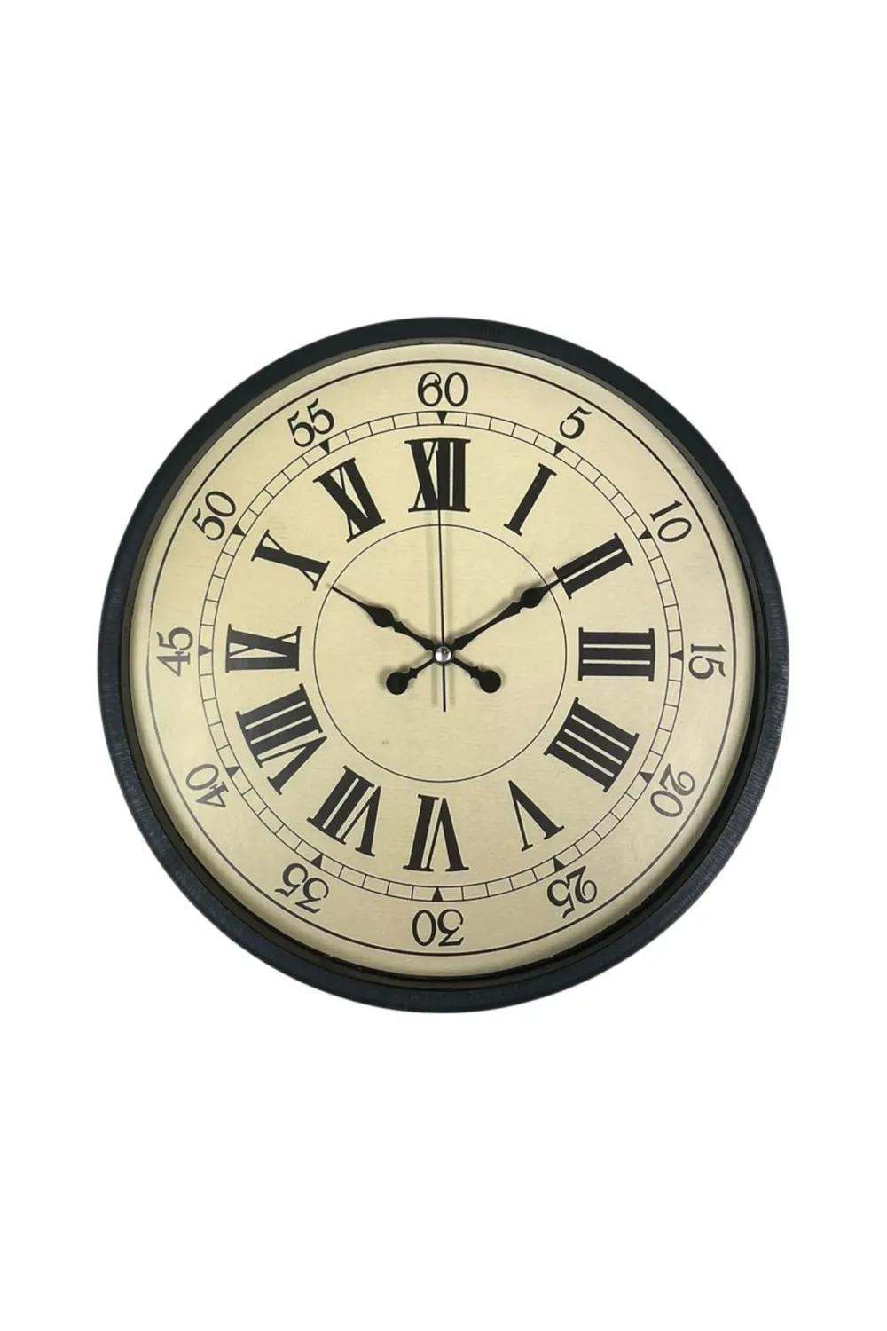 36 Cm Siyah Retro Tasarım Duvar Saati