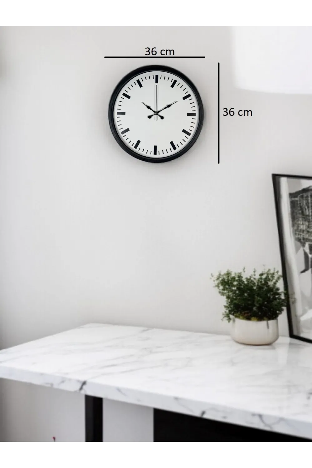 36 Cm Siyah Sade Standart Duvar Saati