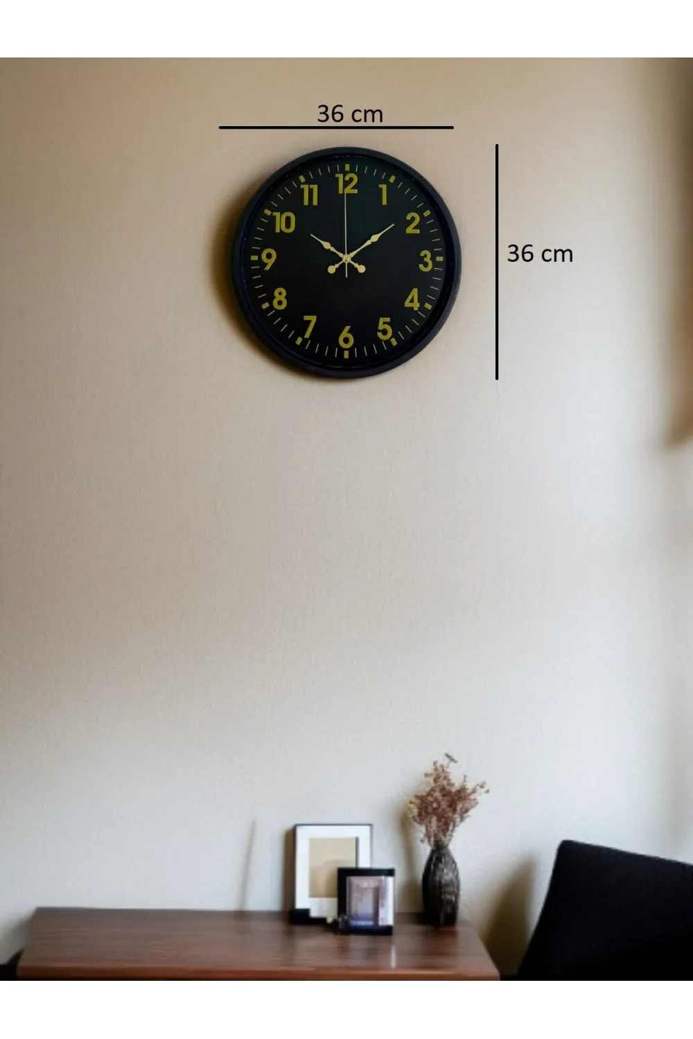 36 Cm Siyah Standart Duvar Saati