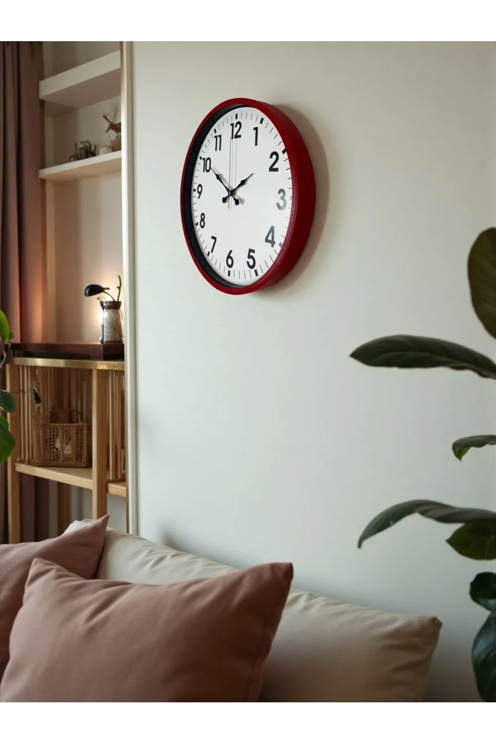 36 Cm Standart Kırmızı Duvar Saati