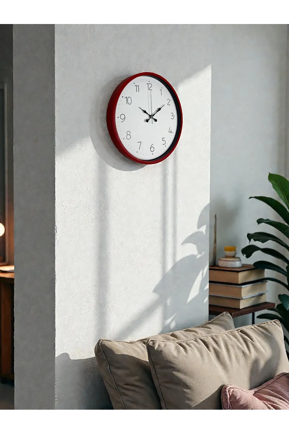 36 Cm Standart Kırmızı Duvar Saati