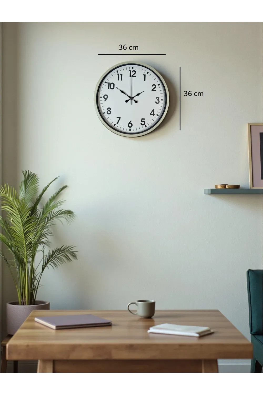 36 Cm Standart Krem Duvar Saati
