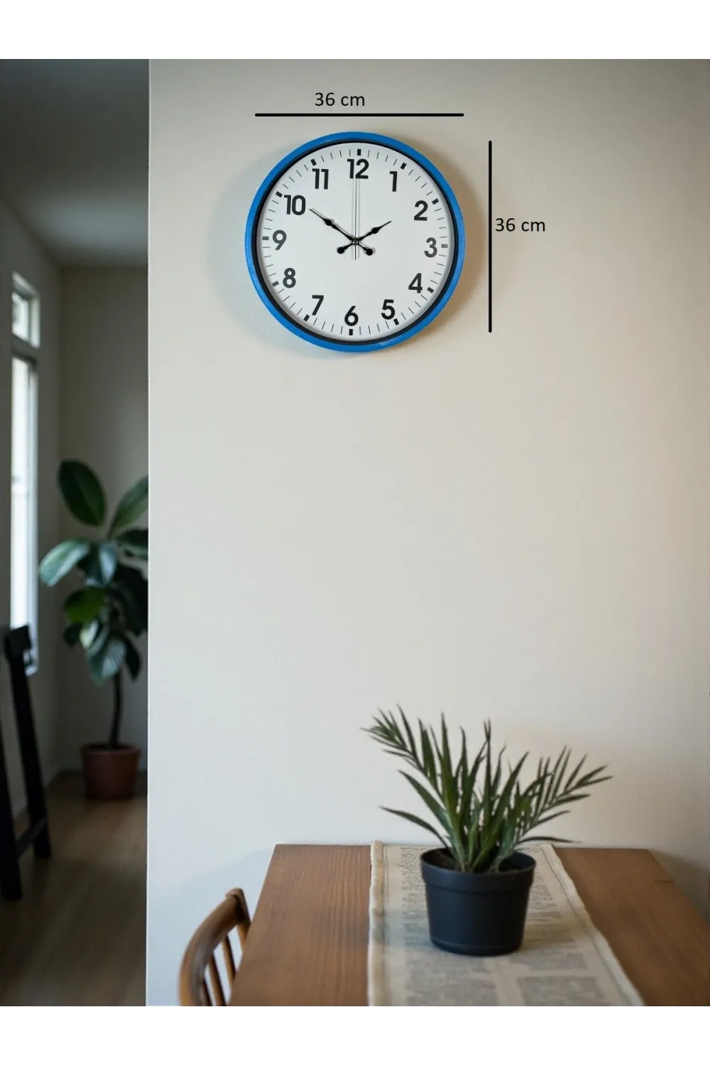 36 Cm Standart Mavi Duvar Saati