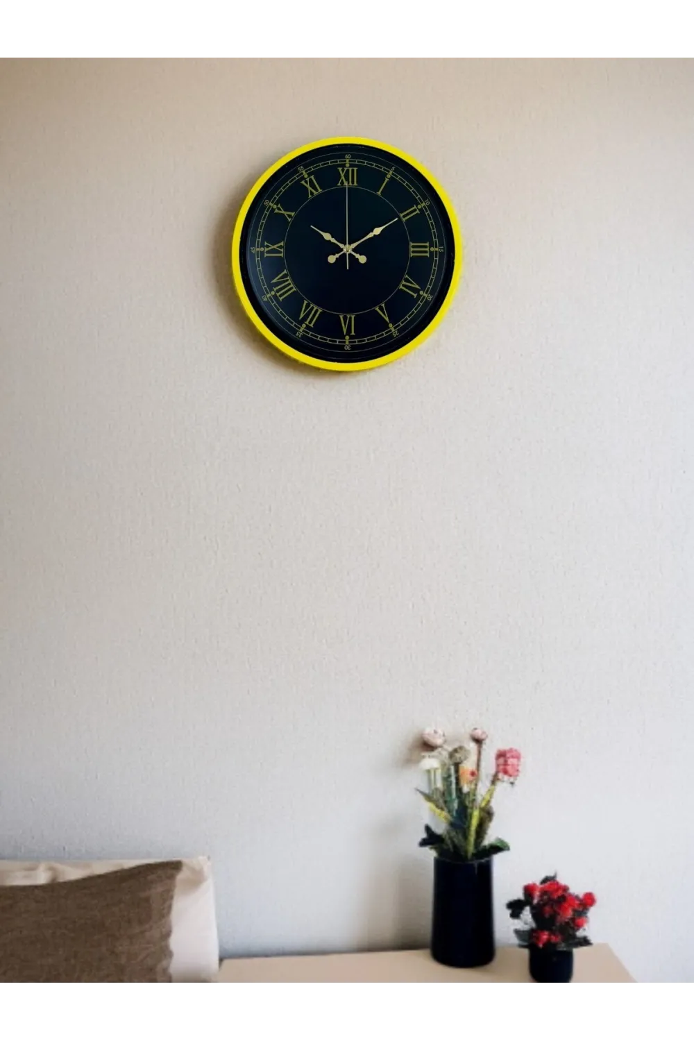 36 Cm Standart Sarı Duvar Saati