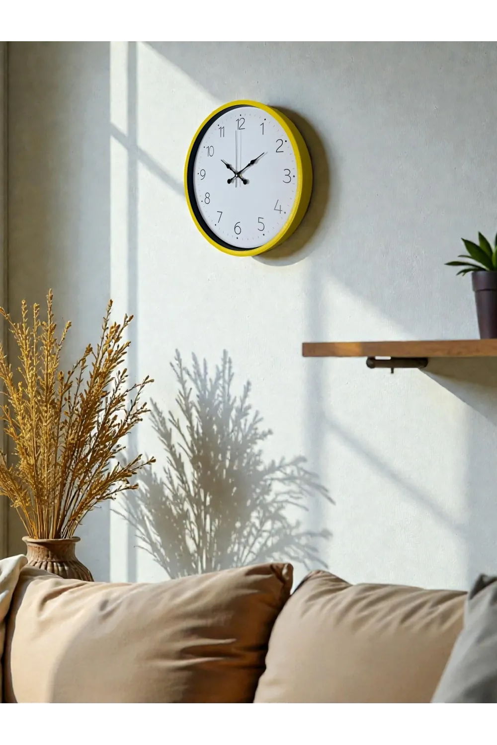 36 Cm Standart Sarı Duvar Saati