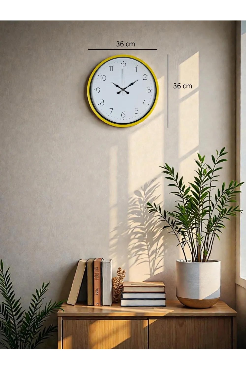 36 Cm Standart Sarı Duvar Saati