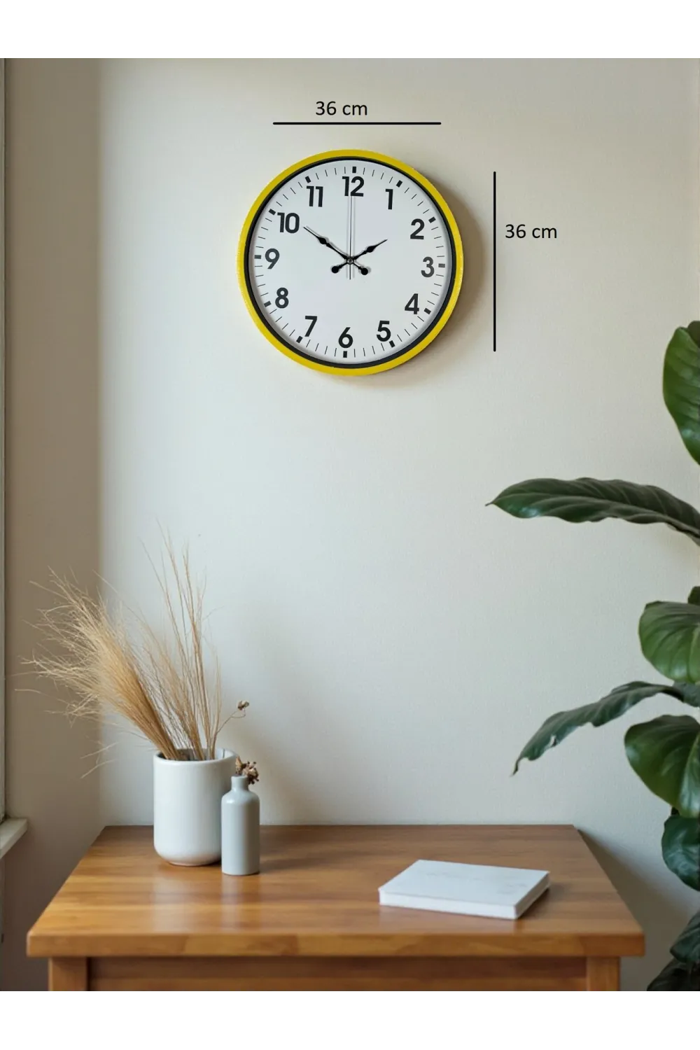 36 Cm Standart Sarı Duvar Saati