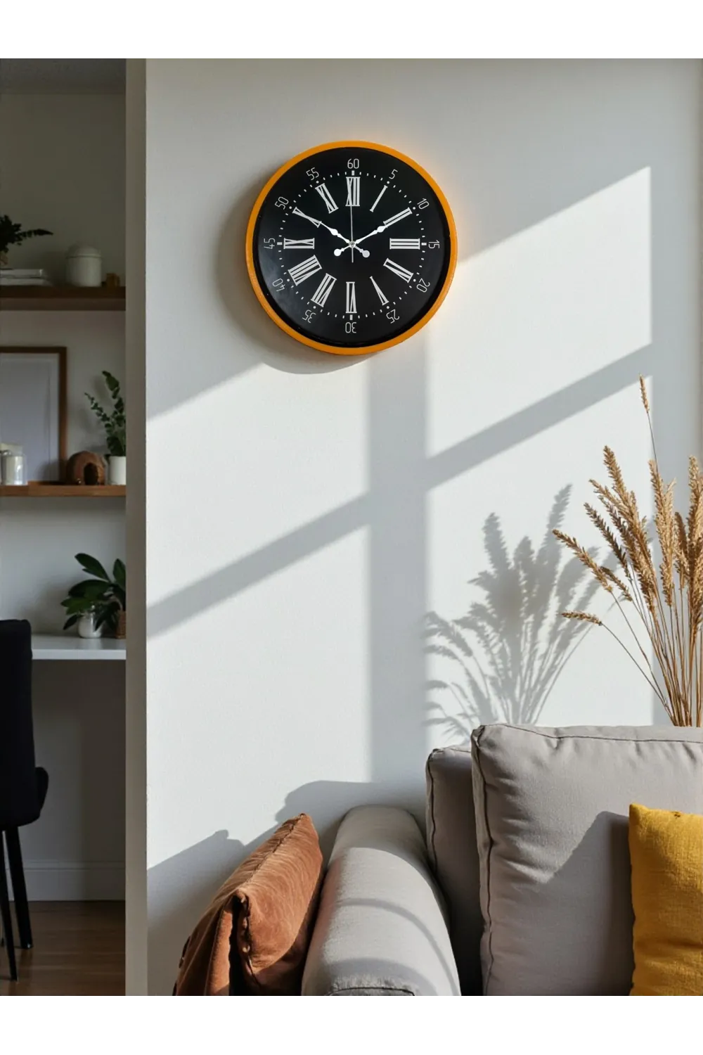 36 Cm Turuncu Dekoratif Duvar Saati