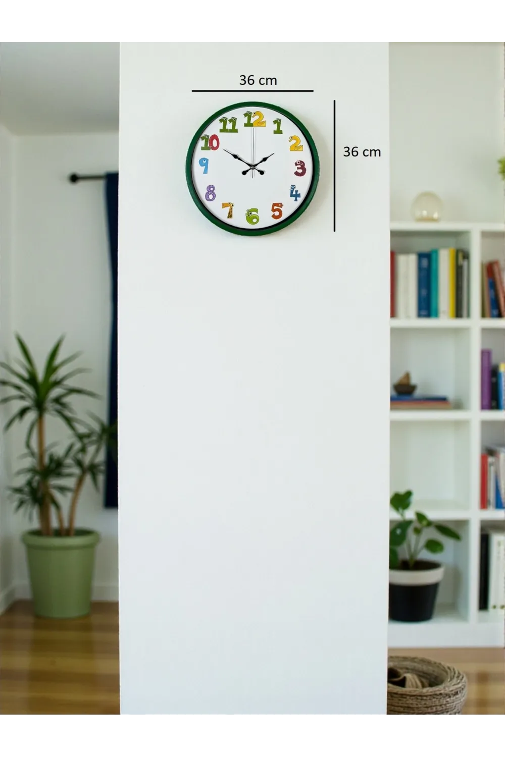 36 Cm Yeşil Çocuk Odası Duvar Saati
