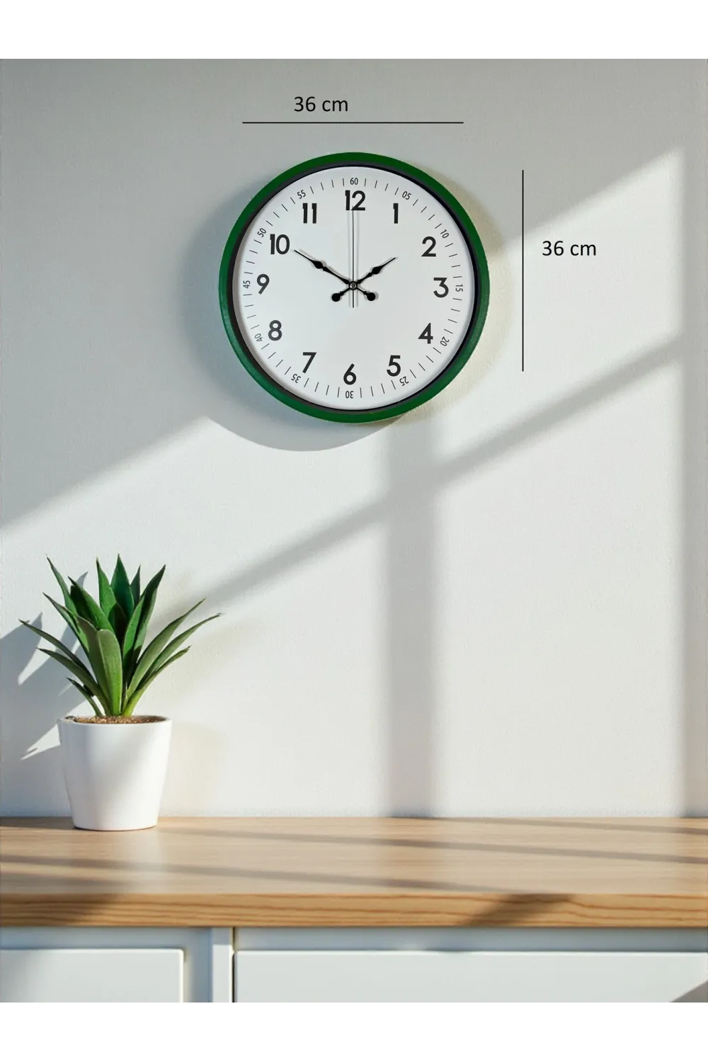 36 Cm Yeşil Dekoratif Duvar Saati