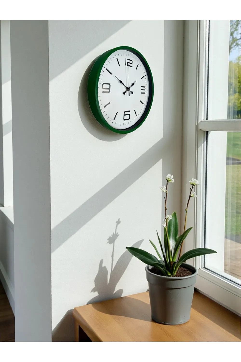 36 Cm Yeşil Modern Dekoratif Duvar Saati