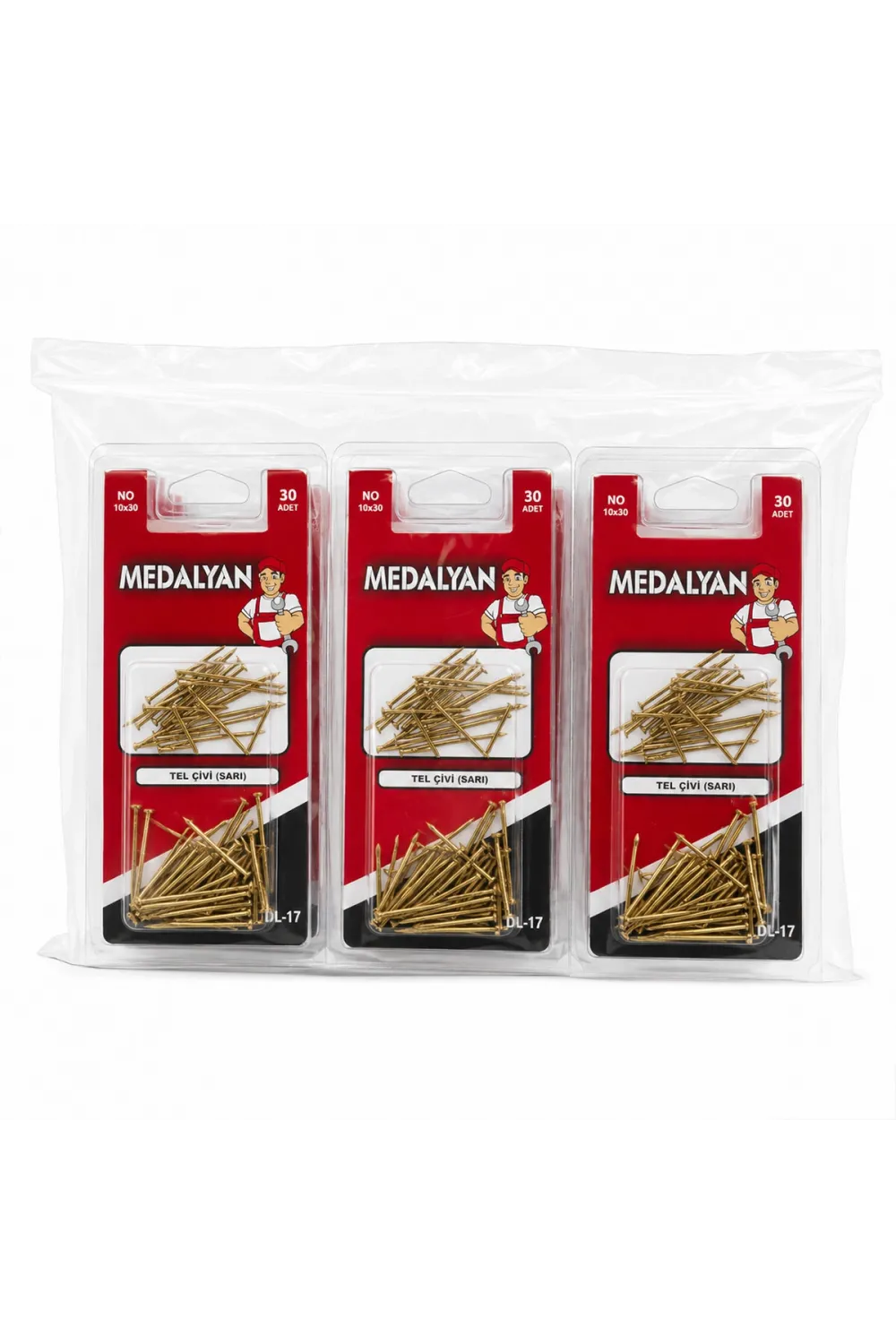 360 Adet 10x30 Sarı Tp Çelik Tel Çivi 12x30pcs