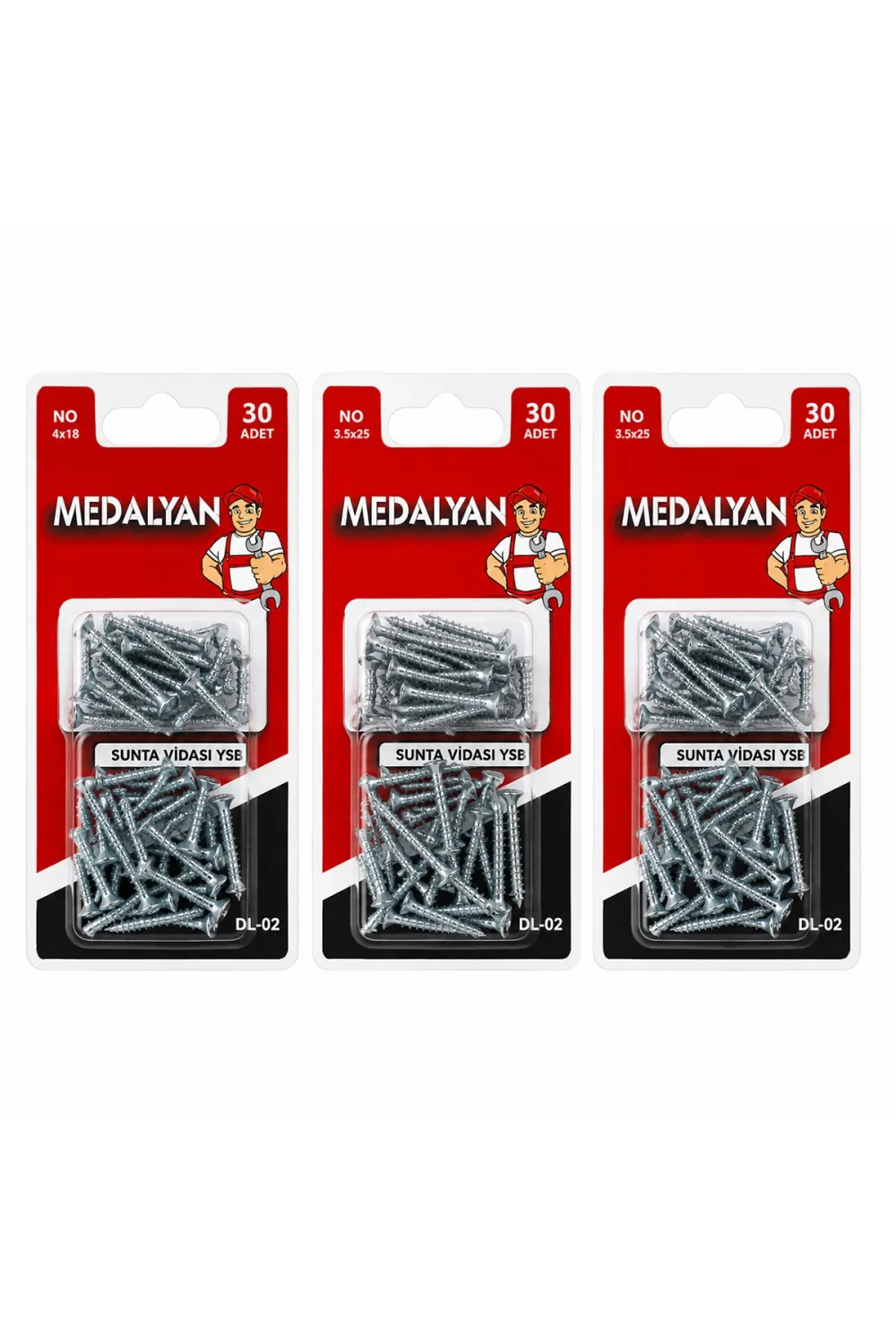 360 Adet 3.5x25 Sunta Vidası 12x30pcs