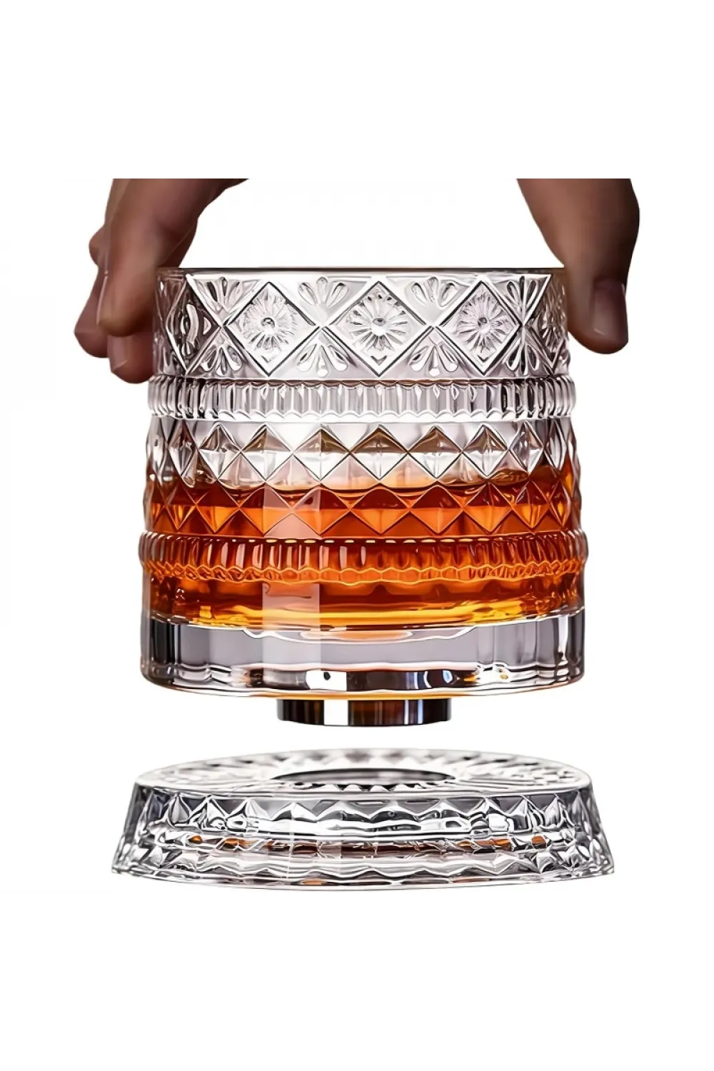 360 Derece Dönen Bardak - 280 ml - Kristal Cam