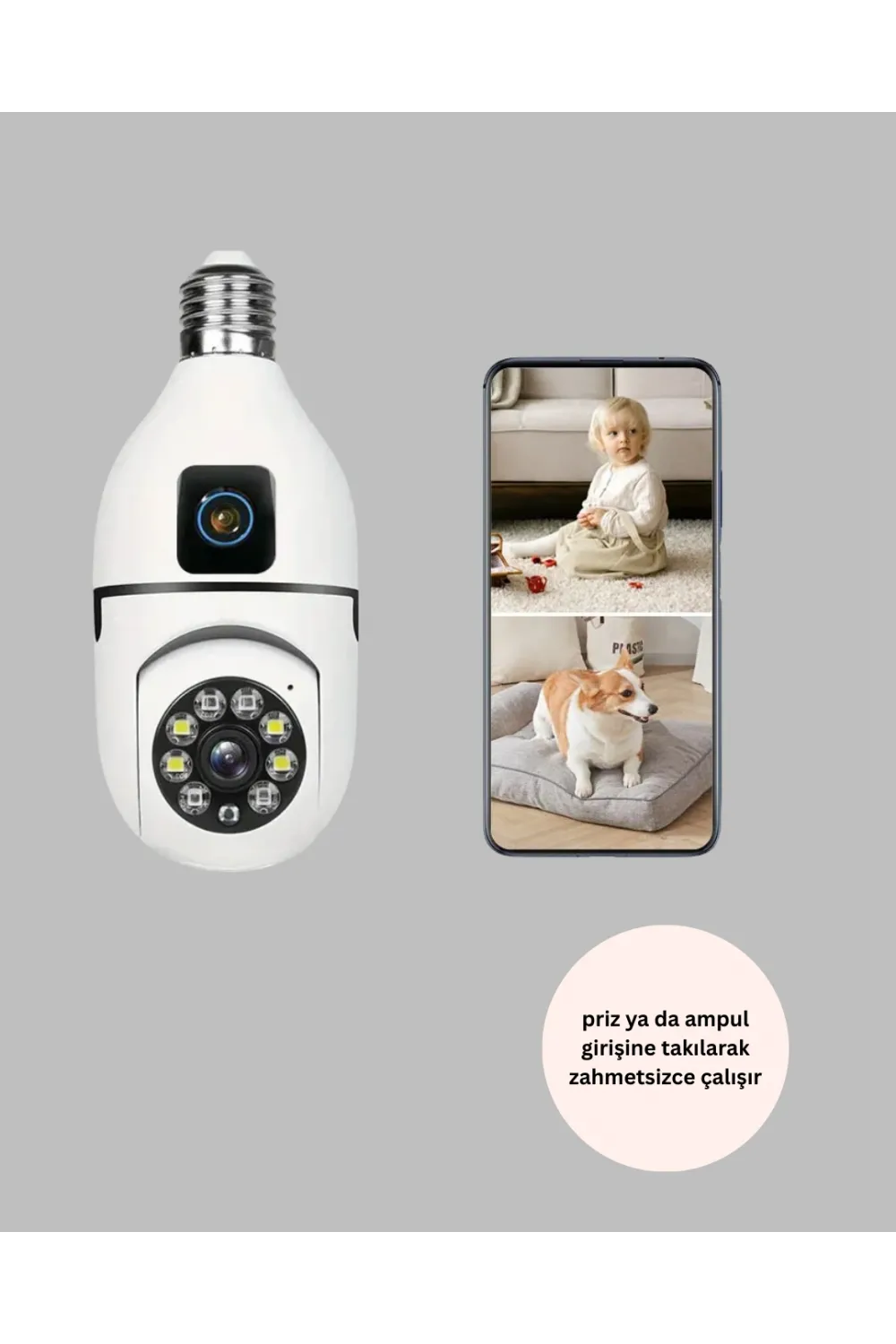 360 Derece Panoramik Wifi Kamera – Full Hd Ev Güvenlik Sistemi