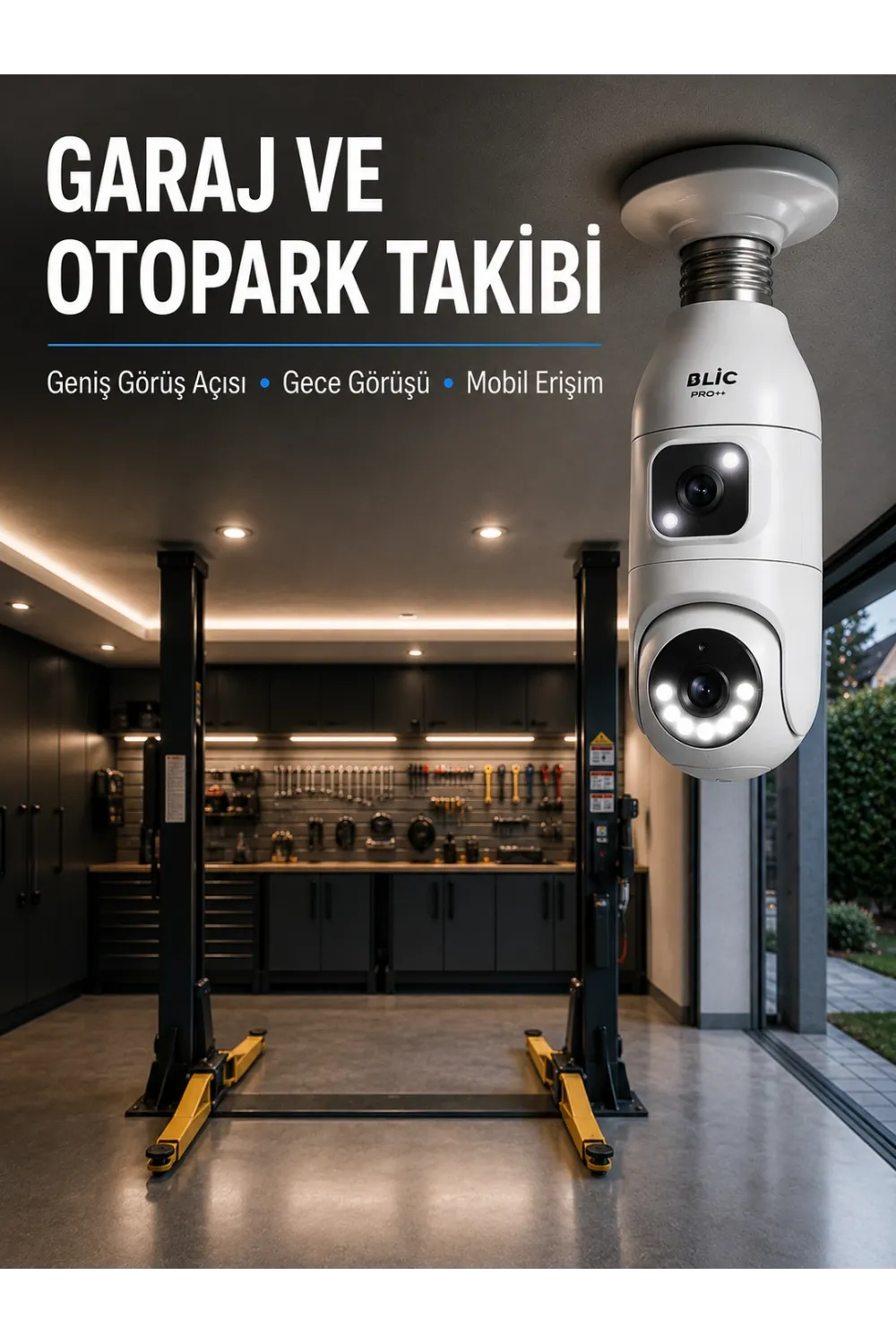 360° Ev İzleme Wi-fi Çift Lens Akıllı Ampul Kamera