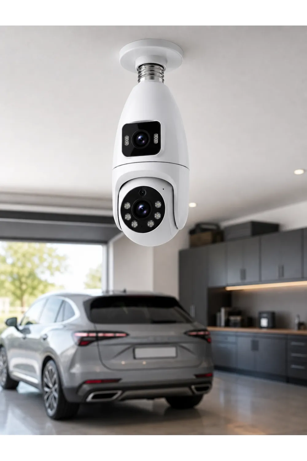360° Ev İzleme Wi-fi Çift Lens Akıllı Ampul Kamera