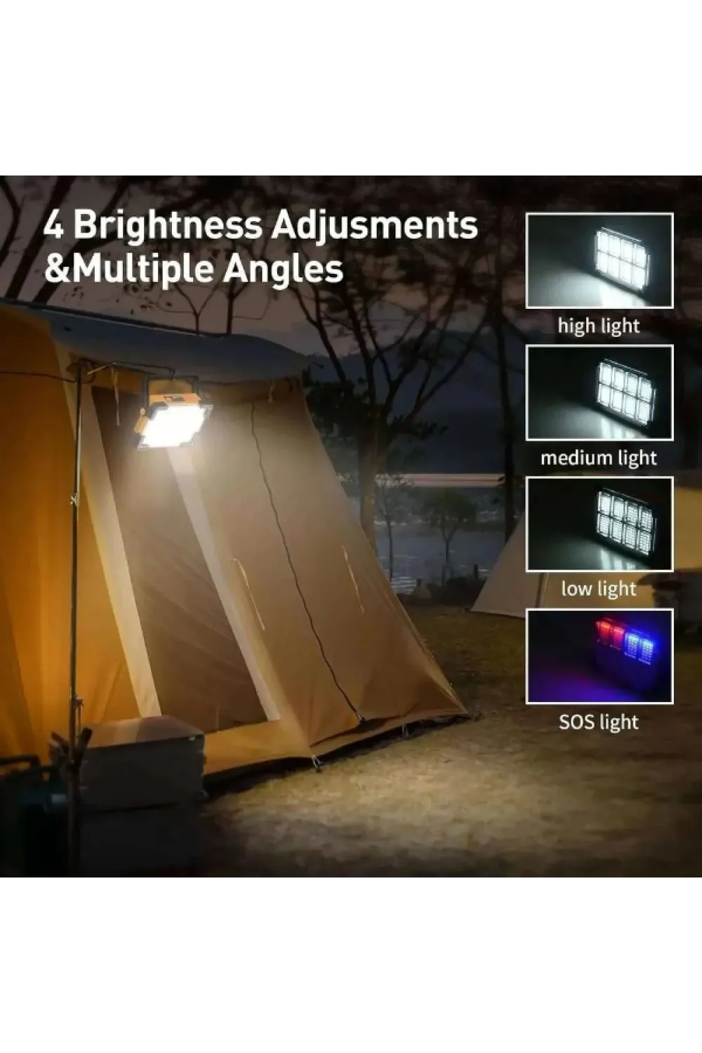 3600mAh Pil 4 Seviyeli Şarjlı Standlı LED