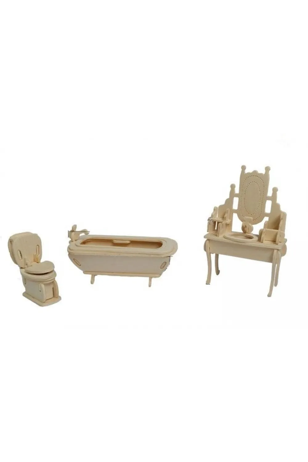 3D Ahşap Puzzle - Banyo