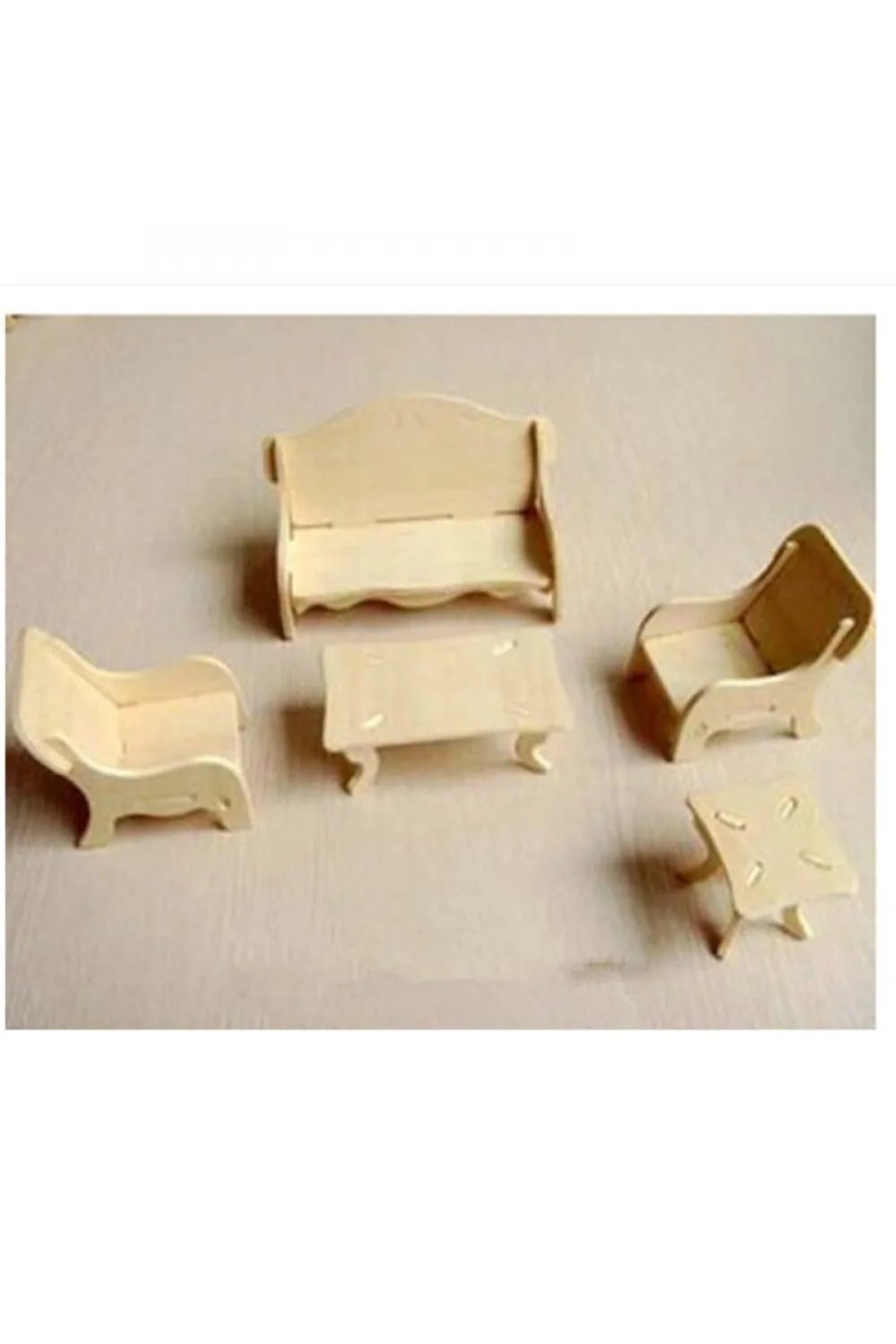 3D Ahşap Puzzle - Salon Takımı