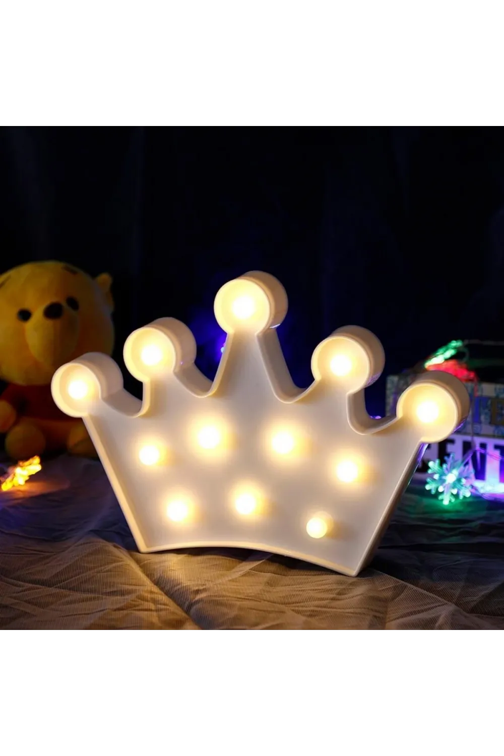 3d Dekoratif Pilli Kraliçe Tacı Model Led Masa Ve Gece Lambası