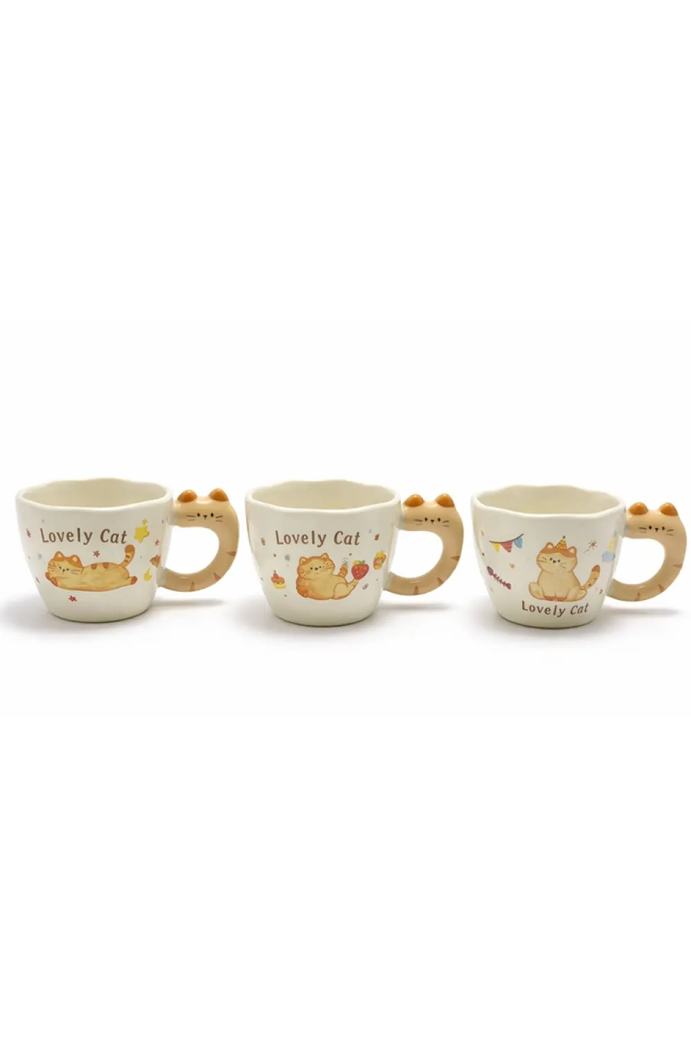 3D Kedi Kuyruk Detaylı Kupa Bardak