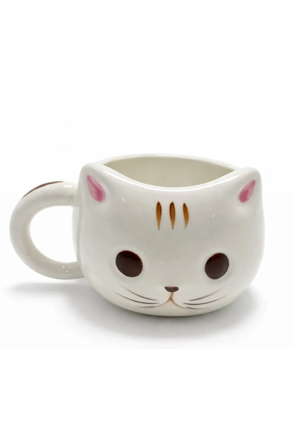 3D Kedi Tasarımlı Kabartmalı Seramik Kupa Bardak