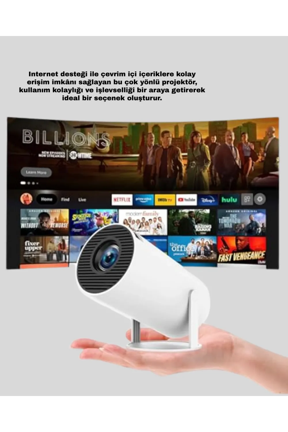3d Oyun Destekli Kablosuz Ev Sinema Projeksiyon Cihazı