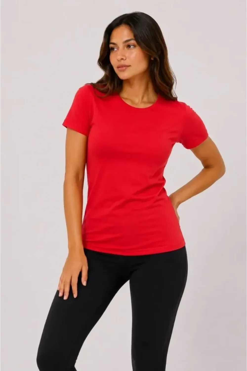 3’lü Kısa Kollu Bisiklet Yaka Basic Slim Fit T-Shirt - Kırmızı - Mavi - Turuncu