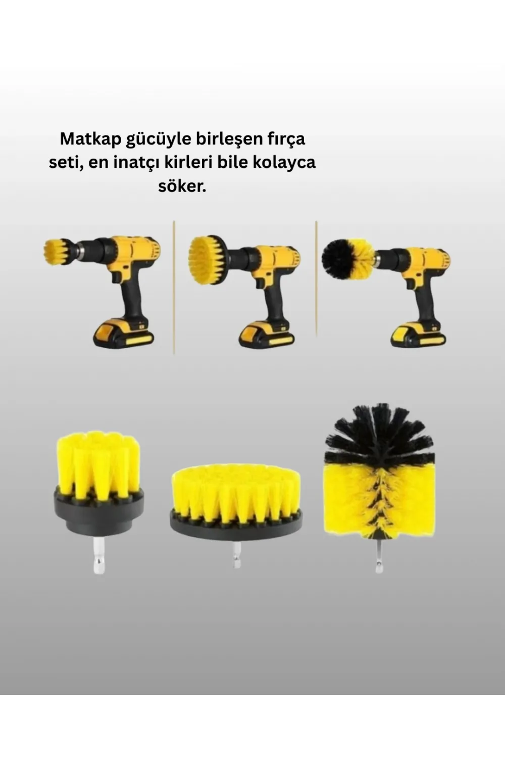 3’lü Matkap Ucu Fırça Takımı Zorlu Kirler İçin