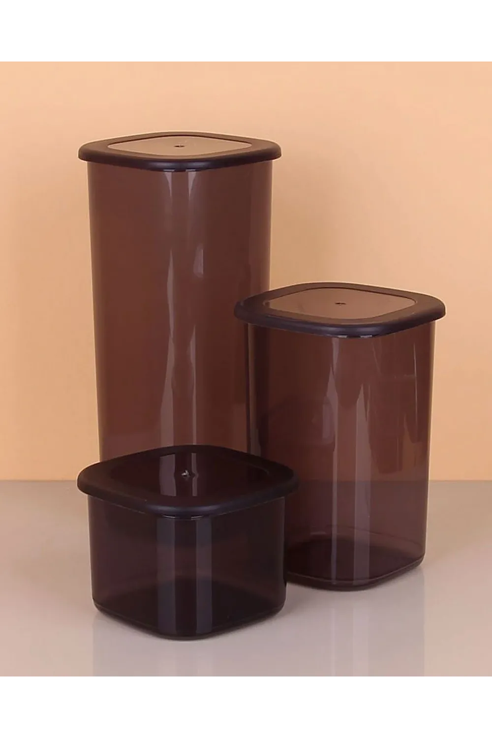 3lü Saklama Kabı - 1750-1200-550ml Koyu Şeffaf