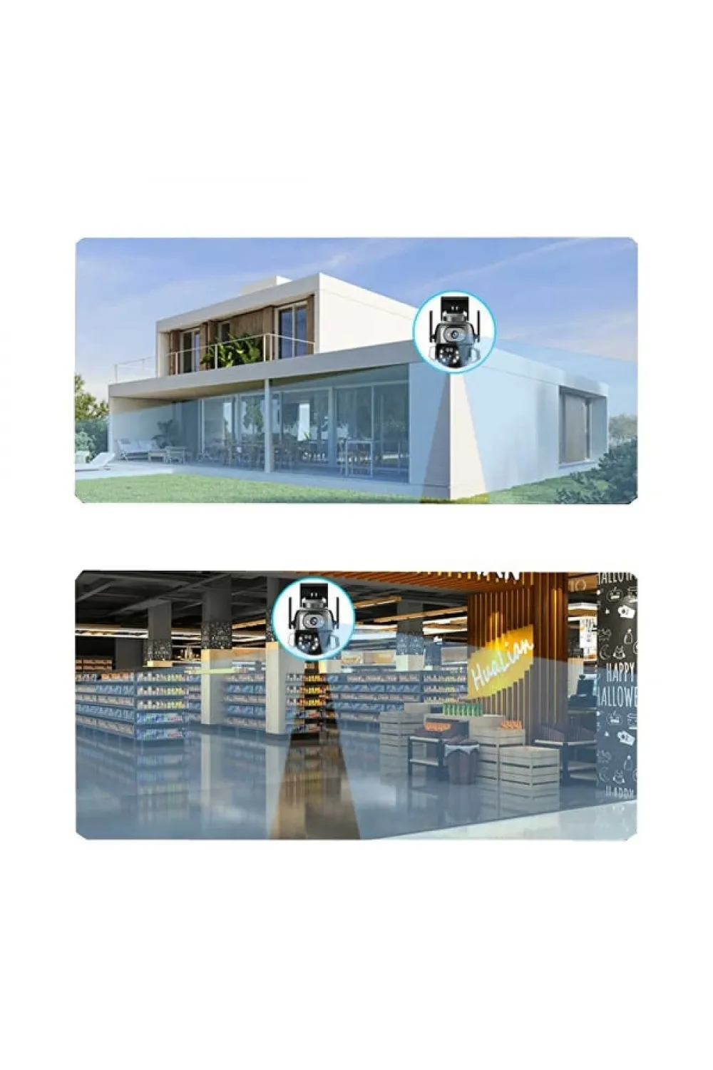 3MP + 3MP Wi-Fi IP TF Kart Girişli Optik Zoom Kamera